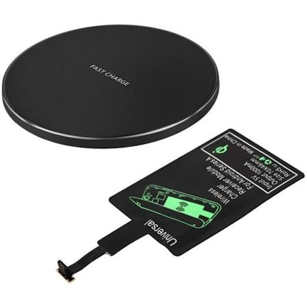 Qi-laddare - Laddningspaket - Micro-USB - Snabbladdning - Kompatibel med USB-C - Svart