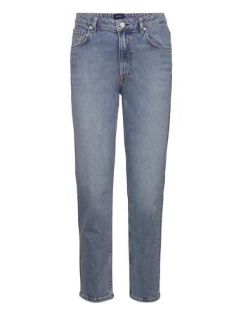 Straight Cropped Jeans Rette Jeans Blå GANT*Betinget Tilbud