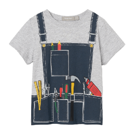 Å KIDS T-shirt WORKER Utklädnad Grå 110/116