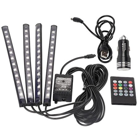 Auton LED-valonauhat 4 kpl 48 LED Monivärinen Musiikki Sisävalaistus