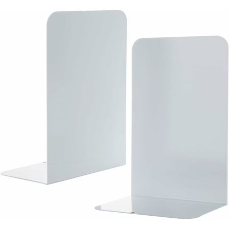 Metallbokstöd, Dekorativa bokstöd, för hyllor, Bokhållare (Vit)