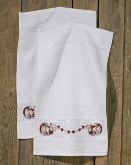 Stickpackung Gästehandtücher Herzen 2-er Pack