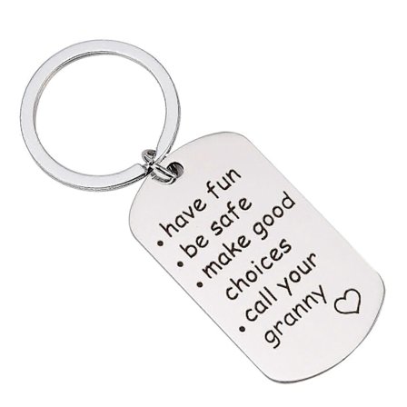 Roliga Nyckelringar Presenter till Tonåringar Pojkar Flickor Ha Kul Var Säker Ring Din Familj Present Var Säker Högkvalitativt Rostfritt Stål Smycken 