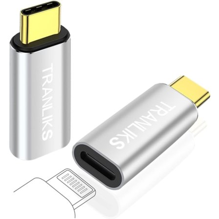 Lightning till USB C-adapter, stödjer PD 60W snabbladdning och dataöverföring för 15/15 Pro/15 Plus/15 Pro Max