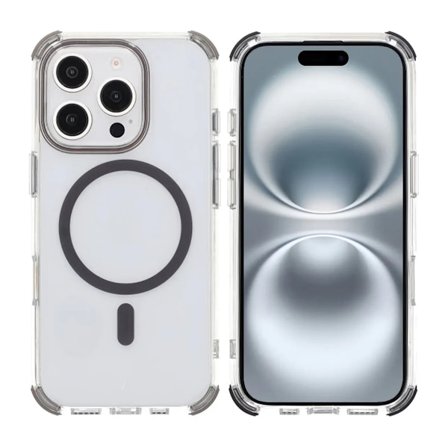 iPhone 16 Pro Max Rvelon Mobilskal Magnet med Kantskydd - Grå