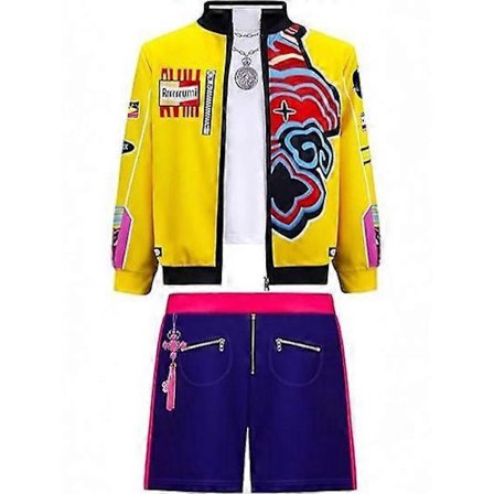 Lasten Rumi Cosplay -asu Kpop Demon Hunters Huntrix Takki Liivi Housut Peruukki Puku Tyttöjen Tanssivaatteet Halloween Karnevaali Roolileikki