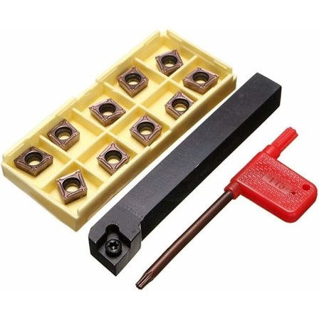 Drejebænk Værktøjs Holder - 12x100mm med 10 Carbide Indlæg CCMT09T304PM og Brugsanvisning