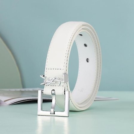 Læderbælte med glat spænde til kvinder, alsidigt afslappet bælte til kvinder, enkelt og elegant damebælte - perfekt