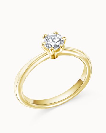 Solitärring Daisy 18K Gulguld Naturlig Diamant 0.50 Carat - Förlovningsringar & Vigselringar hos Vanbruun