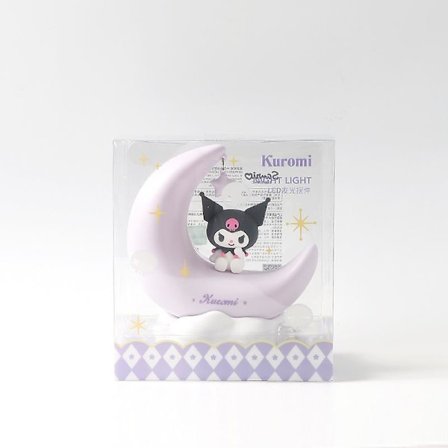 Kawaii Sanrio Bordlampe Kuromi Cinnamoroll Anime Serie LED Lysende Borddekoration Kreativ Sød Halvmåne Lampe Fødselsdagsgave