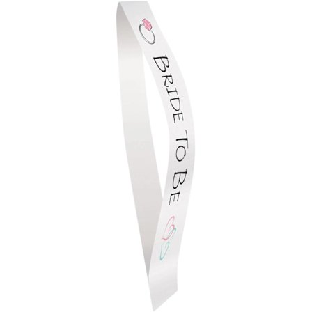 Unik fest Brud Till Vara Satin Ring Fest Sash En Storlek Vit