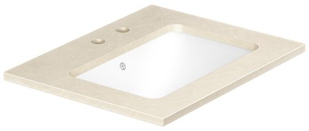 Gustavsberg Ducentic GB71DCWT60CC12 Stenbänkskiva 60 cm, beige, 1 ho, 2 blandarhål, Badrum