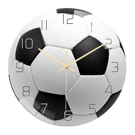 Fotball Akryl Stille Veggklokke Soverom Stue Alarmklokke Bursdag Jul Gaver Present F