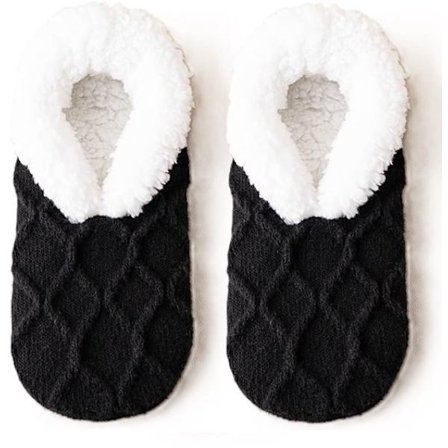 Sokker og tøfler for kvinner - Varme vintersokker - Myke sokker - Ekstremt komfortable tøfler for kvinner - Én størrelse - Svart
