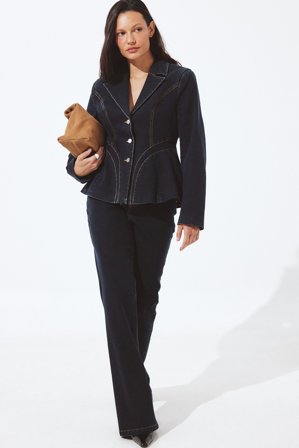 Handpicked x NA-KD Jeans mit Nahtdetail - Mid Waist Jeans - Blau - EU 36