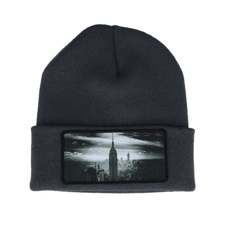 Calza Pennello - Grey cuff Beanie - New York Skyscraper Beanie Graphite Grey Cuff @ Hatstore