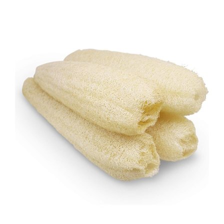 Sett med 4 naturlige, økologiske loofah-eksfolieringssvamper - for kropp, dusj, bad eller oppvask