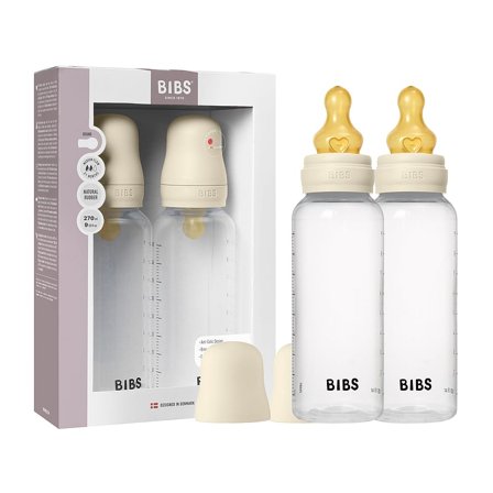 BIBS Sutteflaske Medium Flow Latex 2-pak Ivory 270 ml, Børn & Forældre, Sutteflasker & Tilbehør, Sutteflasker