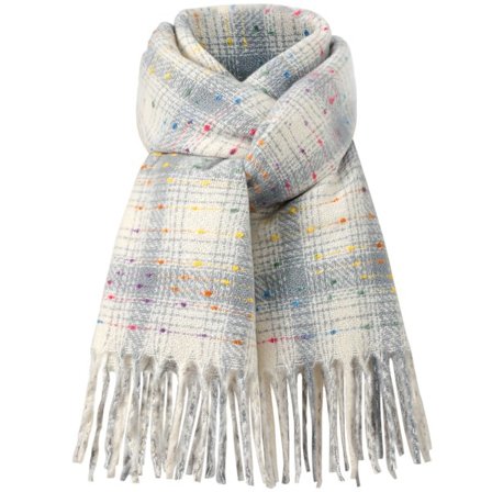 Premium Filtscarf för Kvinnor, Vintermode Scarves 210x40cm Mjuk Varm Sjal, Mjuk Rutig Sjal för Kallt Väder, Överdimensionerad Stickad A