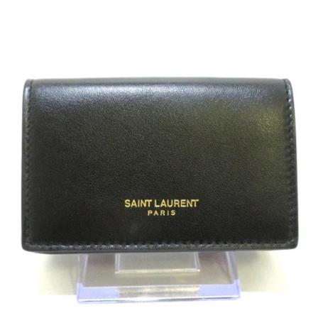 Saint Laurent Vintage, Pre-owned Leather Wallets Zwart, unisex, Maat:ONE Size