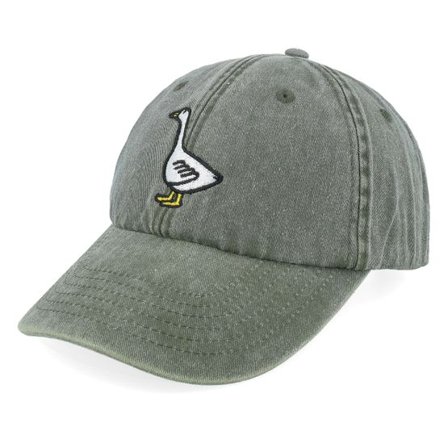 Iconic - Grön unconstructed Keps - Goose Vintage Washed Olive Dad Cap @ Hatstore