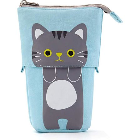 1 kpl Kissa Penaali, Söpö Kissa Paperitavara, Sarjakuva Seisova Penaali Vetoketjulla, Kangas Eläin Teleskooppinen Penaali