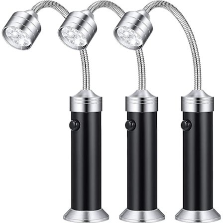 3-pack Grill BBQ-lampa med magnetisk bas, LED, justerbar, 360 graders hals, grilllampa för utomhusgrillning och BBQ (FMY)