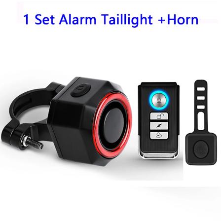 WSDCAM Cykelalarm Cykel Baglygte Trådløs Cykel Vibrationsalarm USB Opladning Fjernbetjening Motorcykel Alarm Sikkerhed Beskyttelse J