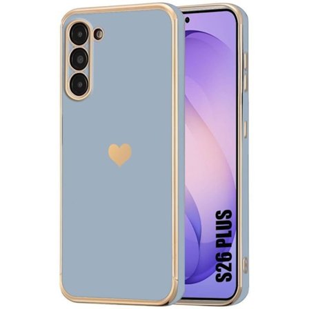 Silikonecover - BOOLING - til Samsung Galaxy S26 Plus - Ultra Slim med Hjerte Mønster - Blå