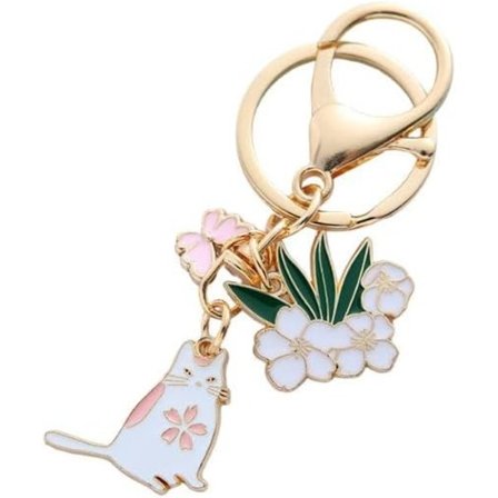 Søt Sakura Kanin Nøkkelring Kawaii Blomst Kanin Gulrot Fersken Sopp Nøkkelring For Kvinner Påskegave