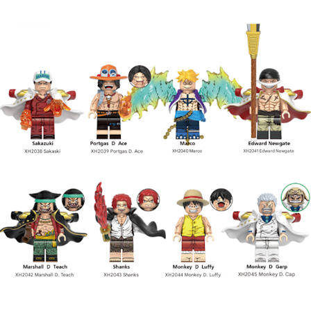 8 stk. anime byggeklodser minifigur model samling byggeklodser legetøj