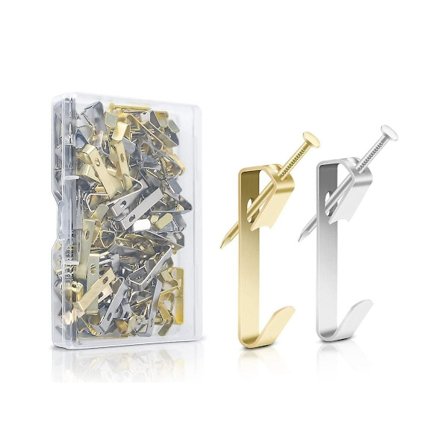 130 stk Bildeopphengsett - 30lb Multifunksjonelt Bildeopphengsett for Gipsplater, Vegger av Tre, Bilder