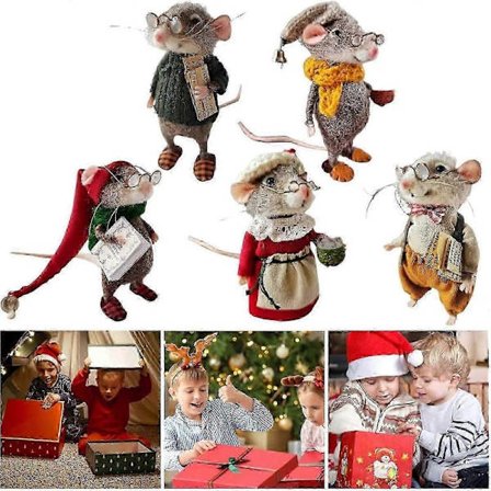 Söt Nålfiltad Mus Handgjord Vinter Jul Hemdekorationer Jul Mus Möss Ornament Gåvor Hr