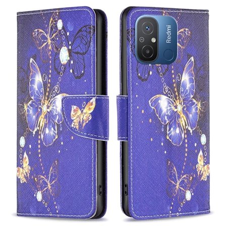 Wonderland Xiaomi Redmi 12C Flip Etui - Lilla Sommerfugle