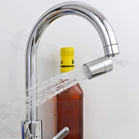 Stor Vinkelkran Aerator Svängbar Kran Aerator Dubbel Läge Kökskran Svängbar Stänkskydd