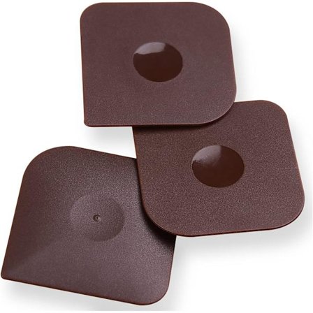 Sæt med 3 jernpande-skrabere til rengøring af fedt, køkkenskraber (brun)