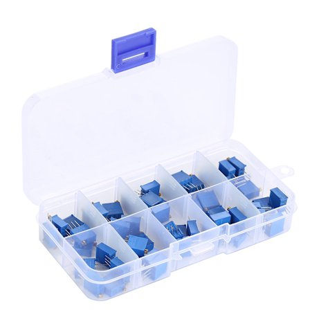 50st 3296W 100/200/500/1k/2k/5k/10k/20k/100k/500k Ohm Justerbar Trimmer Resistor