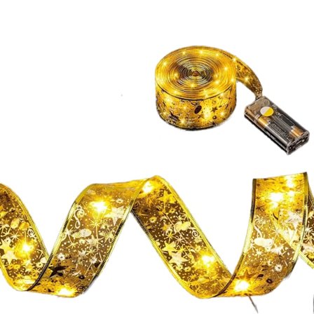 Julgransprydnad ljusslinga band ljusslinga för fest bröllop semester julgransprydnad (gyllene varmt ljus)