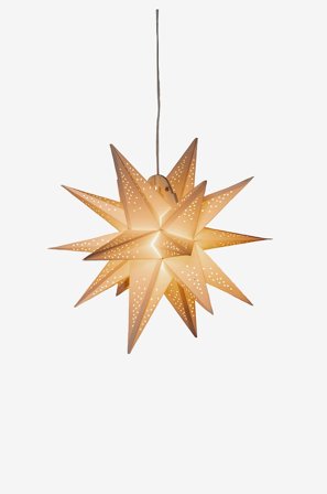 Jotex - 3-D Papirstjerne LED høyde 45 cm Hvit - Kjøp Julestjerner hos Jotex