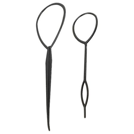 2 stk. Topsy Tail Hårstyler Hårfrisyre Hår Twister Snare Loop Svart NY