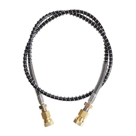 Højtrykslange med fjederindpakning 100 cm lang PCP Pneumatik Genopfyldningspumpe Nylon Sort Slange