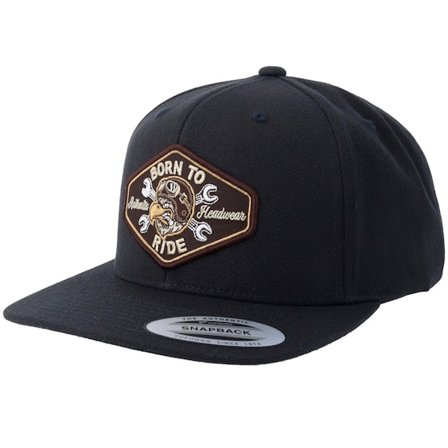 Born To Ride - Černá snapback Kšiltovka - Eagle Biker Brown Patch Black Snapback @ Hatstore