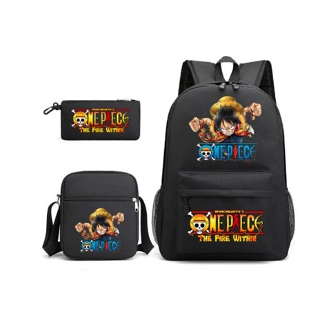 3 stk./sett One Piece Ryggsekk Anime Barn Skolesekk 18 tommer