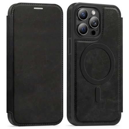 iPhone 14 Pro Max Wallet Cover MagSafe RFID Blocking - Black