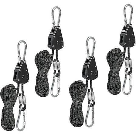 4 stk. tunge tauskralle med kroker, justerbar tauskralle for vekstlys, 150 lb, lett