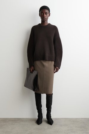 COS Women's Maglione Girocollo Chunky In Cashmere in Marrone