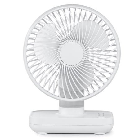 Lille, Støjsvag, Bærbar Personlig Bordventilator, Batteridrevet, Genopladelig, til Hjemmet, Kontoret, Kollegiet, Skrivebord, Bord, 4 Hastigheder