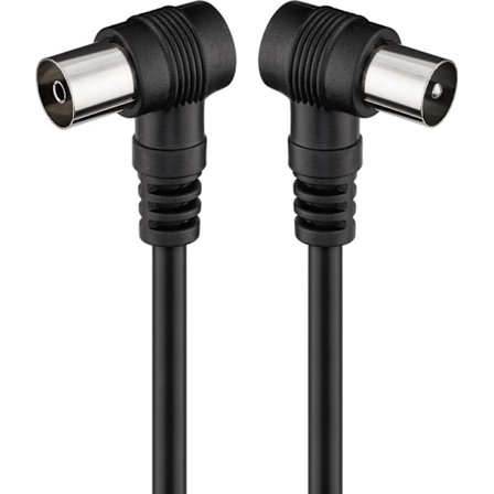 Vinklad antennkabel (<70 dB), dubbelskärmad