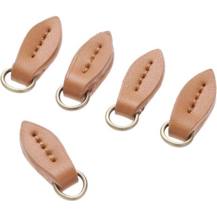 5 st Läder Dragkedja Dragare Bladform Dragkedja Taggar Fixer Drag