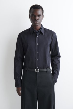 COS Homme Chemise Slim En Popeline De Coton in Bleu